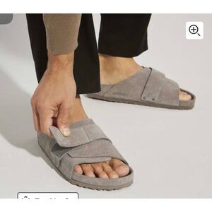 BIRKENSTOCK | kyoto suede leather taupe sandals 39